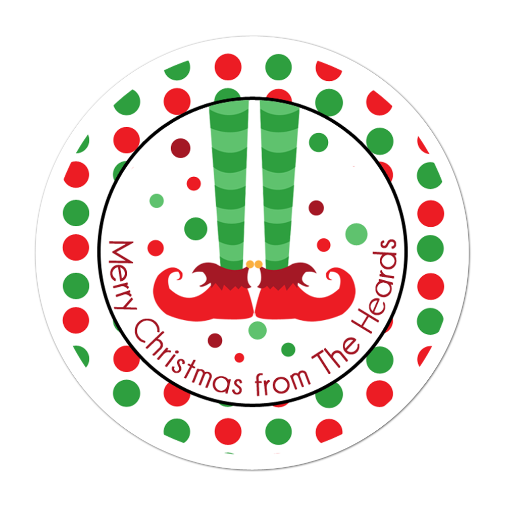 Elf Feet Personalized Sticker Christmas Stickers - INKtropolis