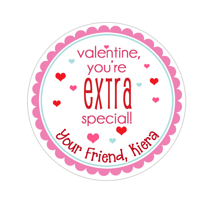 Extra Special Valentines Day Personalized Sticker Valentines Day Stickers - INKtropolis