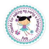 Black Haired Fairy Personalized Sticker Birthday Stickers - INKtropolis