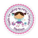 Brunette Haired Fairy Personalized Sticker Birthday Stickers - INKtropolis
