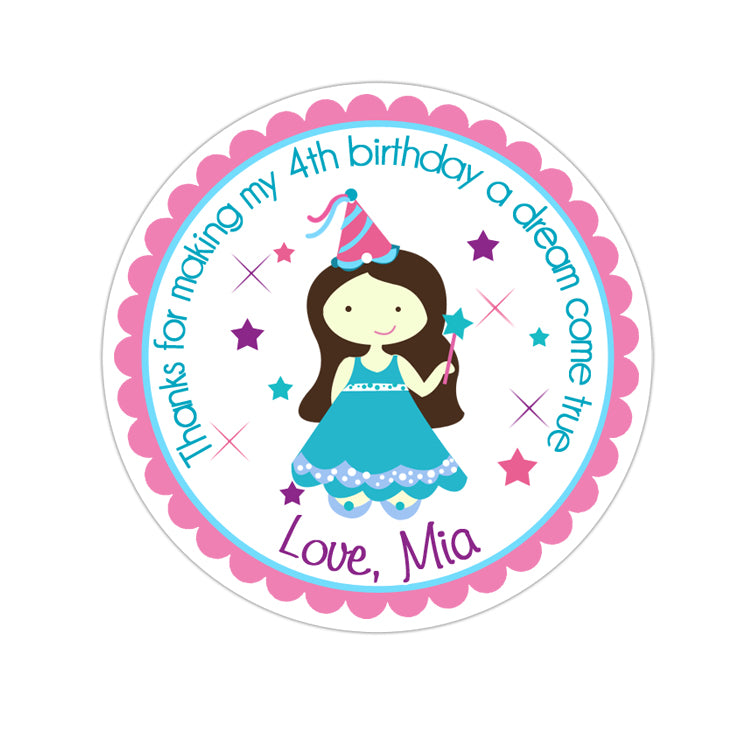 Princess Personalized Sticker Birthday Stickers - INKtropolis