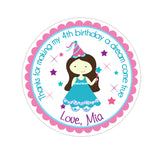 Princess Personalized Sticker Birthday Stickers - INKtropolis