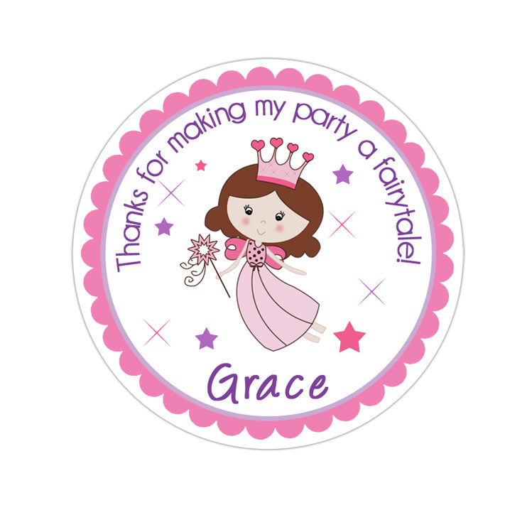 Fairy Princess Personalized Sticker Birthday Stickers - INKtropolis