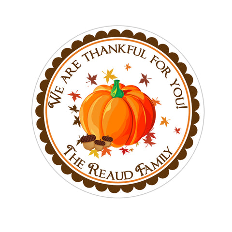 Fall Pumpkin Personalized Fall Sticker