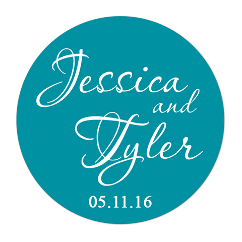 Fancy Names Personalized Wedding Favor Sticker