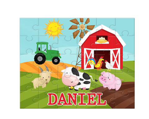 Personalized Boy Farm Jigsaw Puzzle