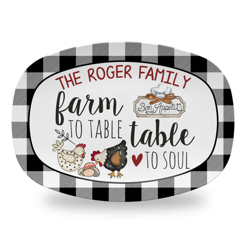 Personalized Farmhouse Platter, Serving Tray - Farm To Table