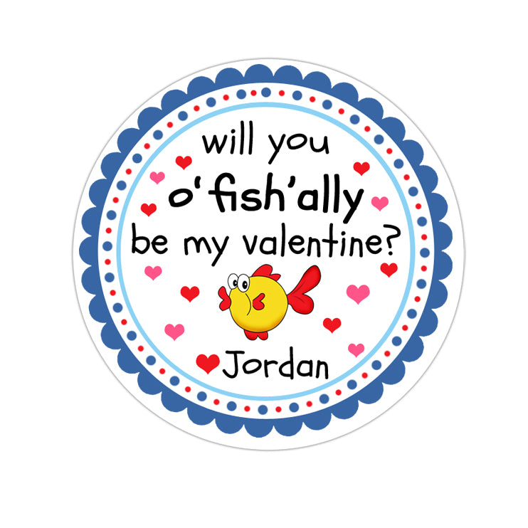 Ofishally Valentines Day Personalized Sticker Valentines Day Stickers - INKtropolis