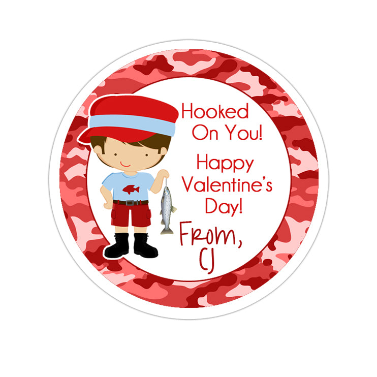 Fisherman Valentines Day Personalized Sticker Valentines Day Stickers - INKtropolis
