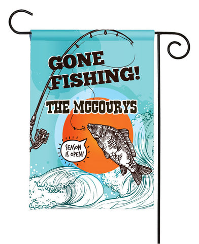 Personalized Camping Flag - Gone Fishing