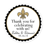 Fleur De Lis Personalized Sticker Wedding Stickers - INKtropolis