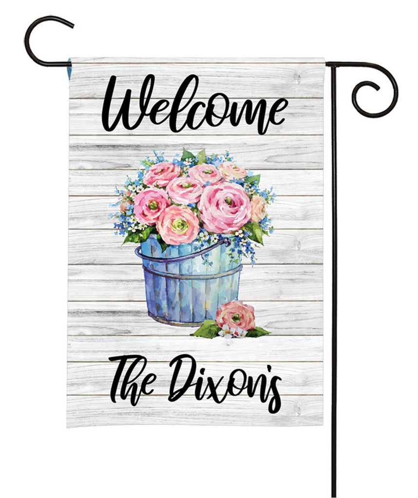 personalized roses garden flag