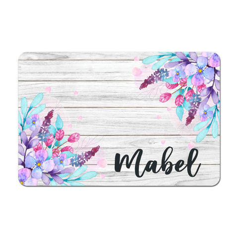 Personalized Pet Food Placemat - Bright Floral