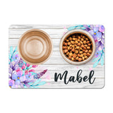 Personalized Pet Food Placemat - Bright Floral