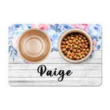 Personalized Pet Food Placemat - Pink and Blue Floral