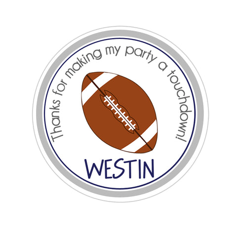 Football Personalized Birthday Favor Sticker