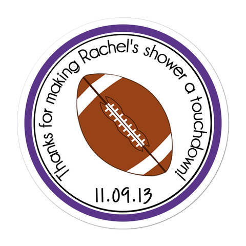 Football Personalized Baby Shower Sticker