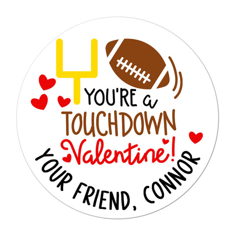 Football Personalized Valentines Day Sticker