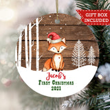 Personalized My First Christmas Ornament - Fox