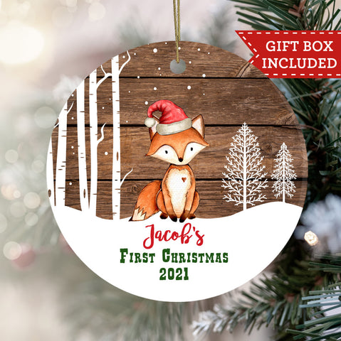 Personalized My First Christmas Ornament - Fox