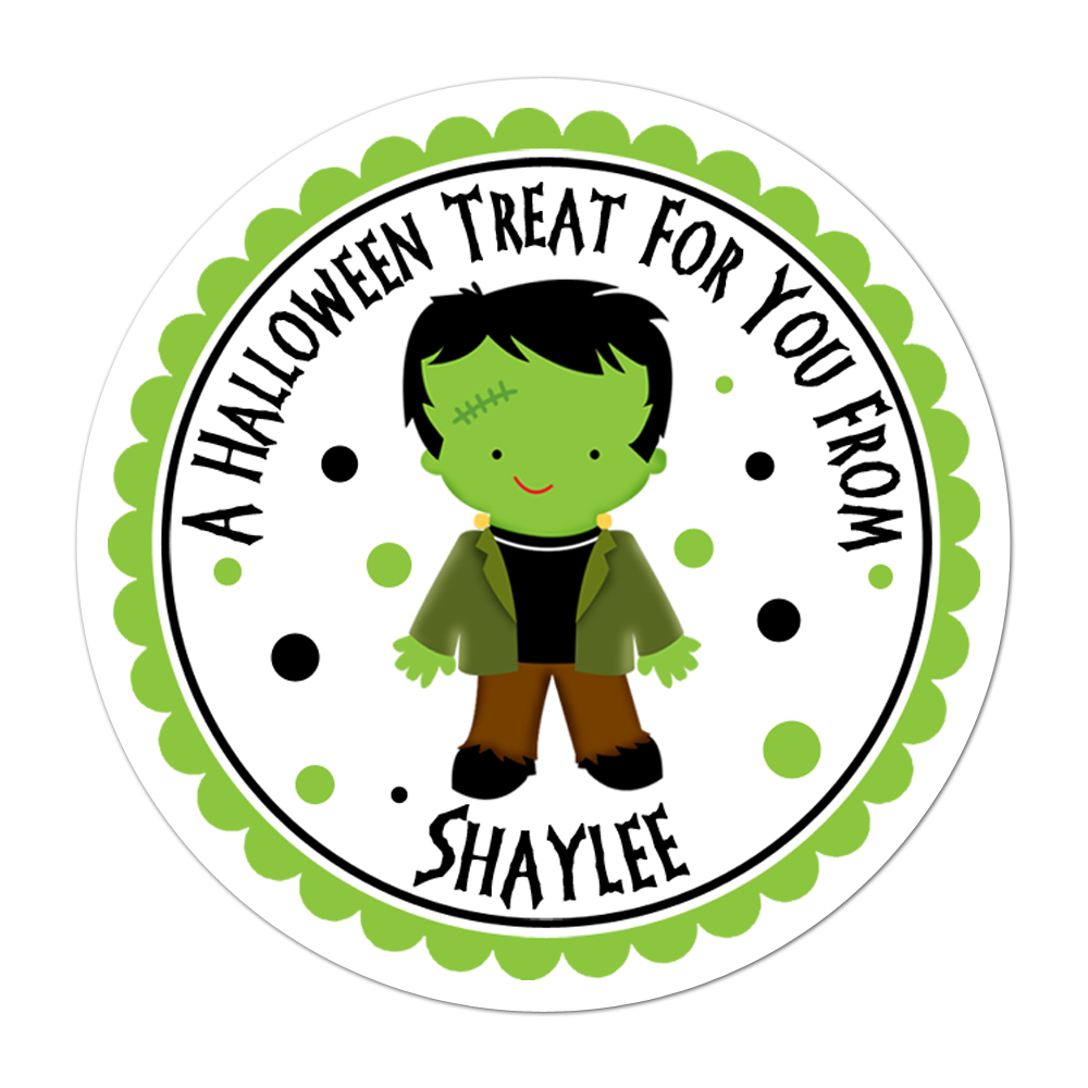 Frankenstein Personalized Sticker Halloween Stickers - INKtropolis