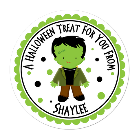 Frankenstein Personalized Halloween Sticker