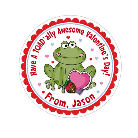 Frog Personalized Valentines Day Sticker