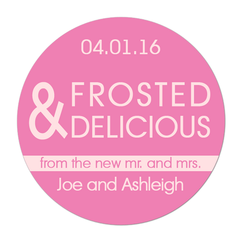 Frosted and Delicious Personalized Donut Wedding Favor Sticker