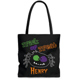 personalized spooky spider halloween trick or treat bag