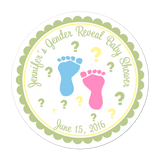 Gender Reveal Baby Feet Personalized Sticker Baby Shower Stickers - INKtropolis