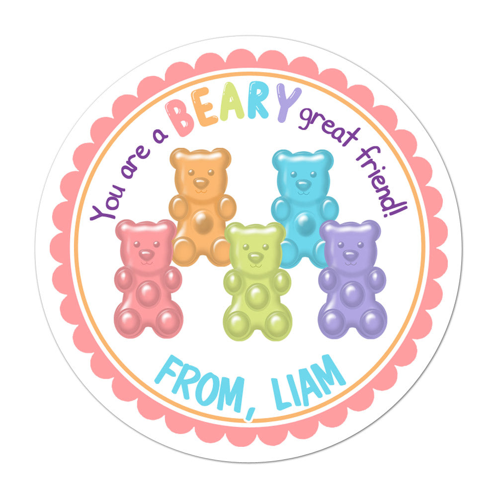 Gummy Bears Personalized Valentines Day Sticker