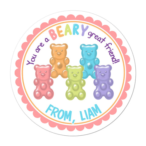 Gummy Bears Personalized Valentines Day Sticker