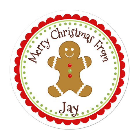 Gingerbread Man Christmas Gift Sticker