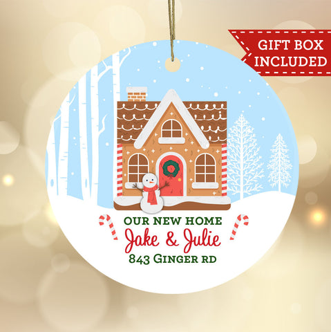 Personalized New Home Christmas Ornament - Gingerbread House