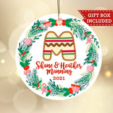 Personalized Gingerbread Cookie Monogram Christmas Ornament