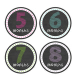 Girl Colorful Chalkboard Style Monthly Baby Stickers onesie sticker - INKtropolis