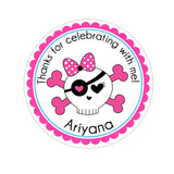 Girl Skull With Bow Personalized Sticker Birthday Stickers - INKtropolis