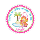 Mermaid Personalized Sticker Birthday Stickers - INKtropolis