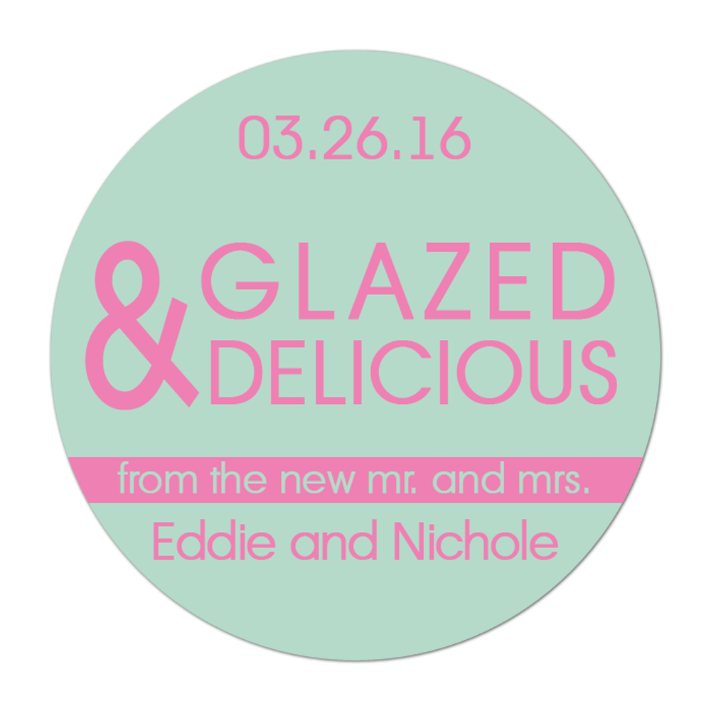 Glazed and Delicious Personalized Sticker Wedding Stickers - INKtropolis