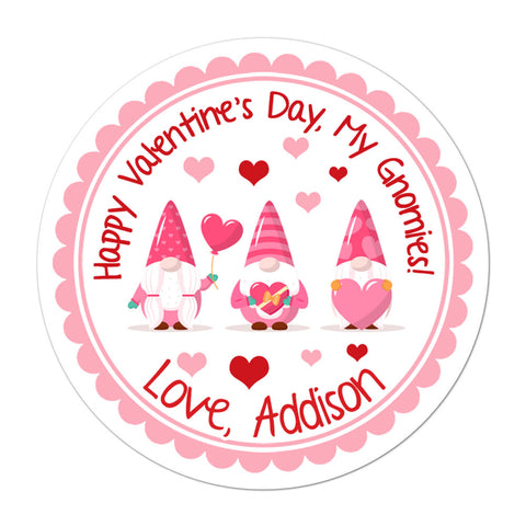 Gnomes Personalized Valentines Day Sticker