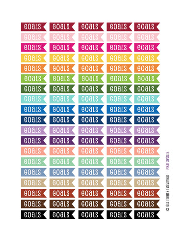 Monthly Planner Stickers Goals Flag Stickers Planner Labels Erin Condren Planner Happy Planner