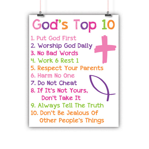 Gods 10 Commandments for Kids - Bible Art