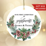 Personalized First Christmas As Grandparents Ornament