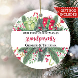 Personalized First Christmas As Grandparents Ornament