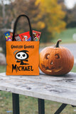 Personalized Halloween Trick Or Treat Bag, Kids Halloween Tote Bag - Grim Reaper