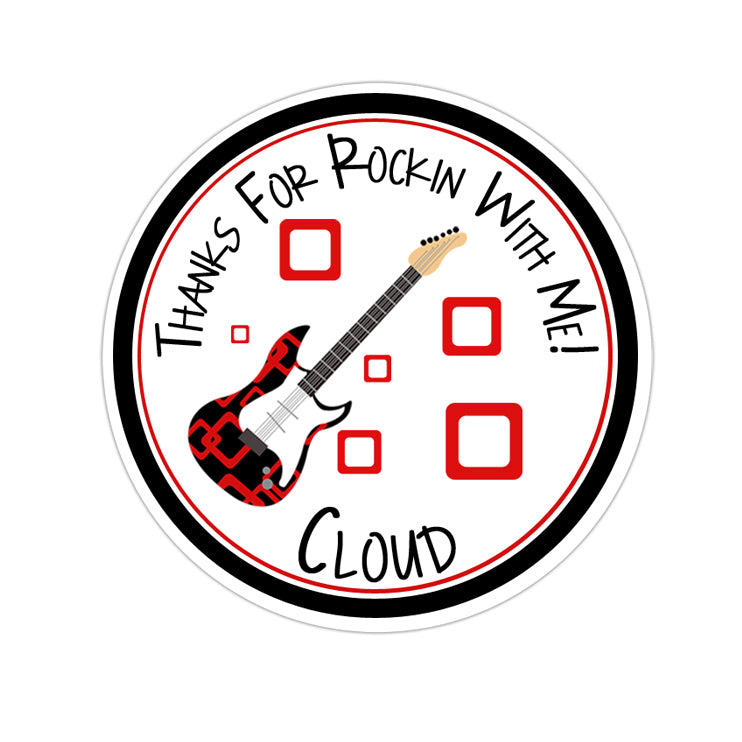 Rock Guitar Personalized Sticker Birthday Stickers - INKtropolis