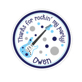Rock Guitar Dots Personalized Sticker Birthday Stickers - INKtropolis