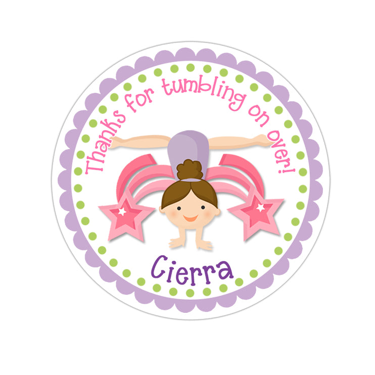 Brown Hair Girl Gymnast Birthday Favor Sticker – INKtropolis brown-hair-girl-gymnast-birthday-favor-sticker-inktropolis