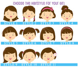 Personalized Custom Girl Character Plate, Bowl, Mug, Placemat Set - Choose Your Pieces