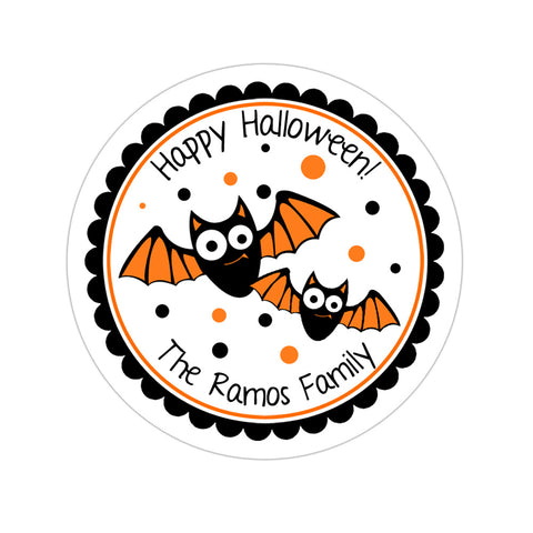 Halloween Bats Personalized Halloween Sticker